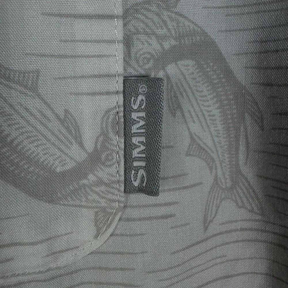 Simms Shirt Mens Size Medium White Short Sleeve Pocket Fishing Lightweight - Picture 5 of 11